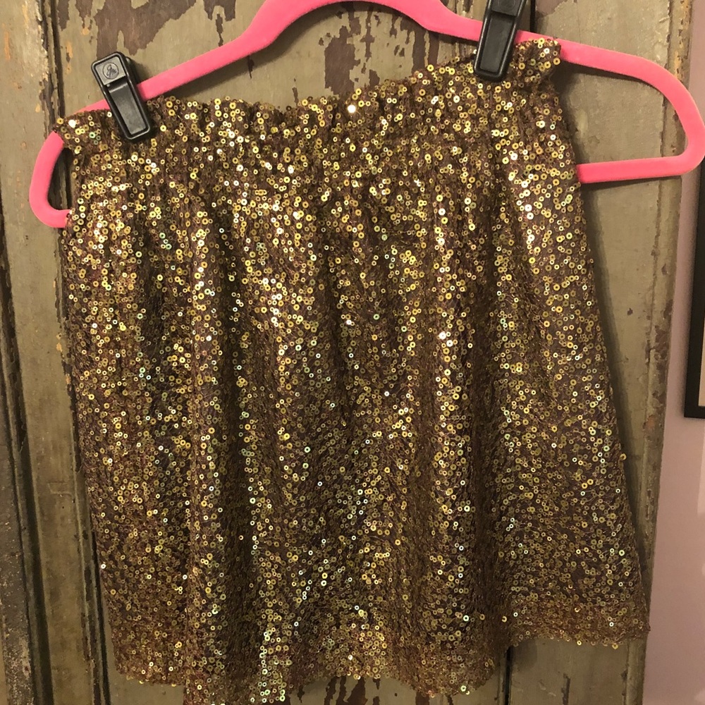 JCrew Gold Sequin Bell shaped skirt size 2
